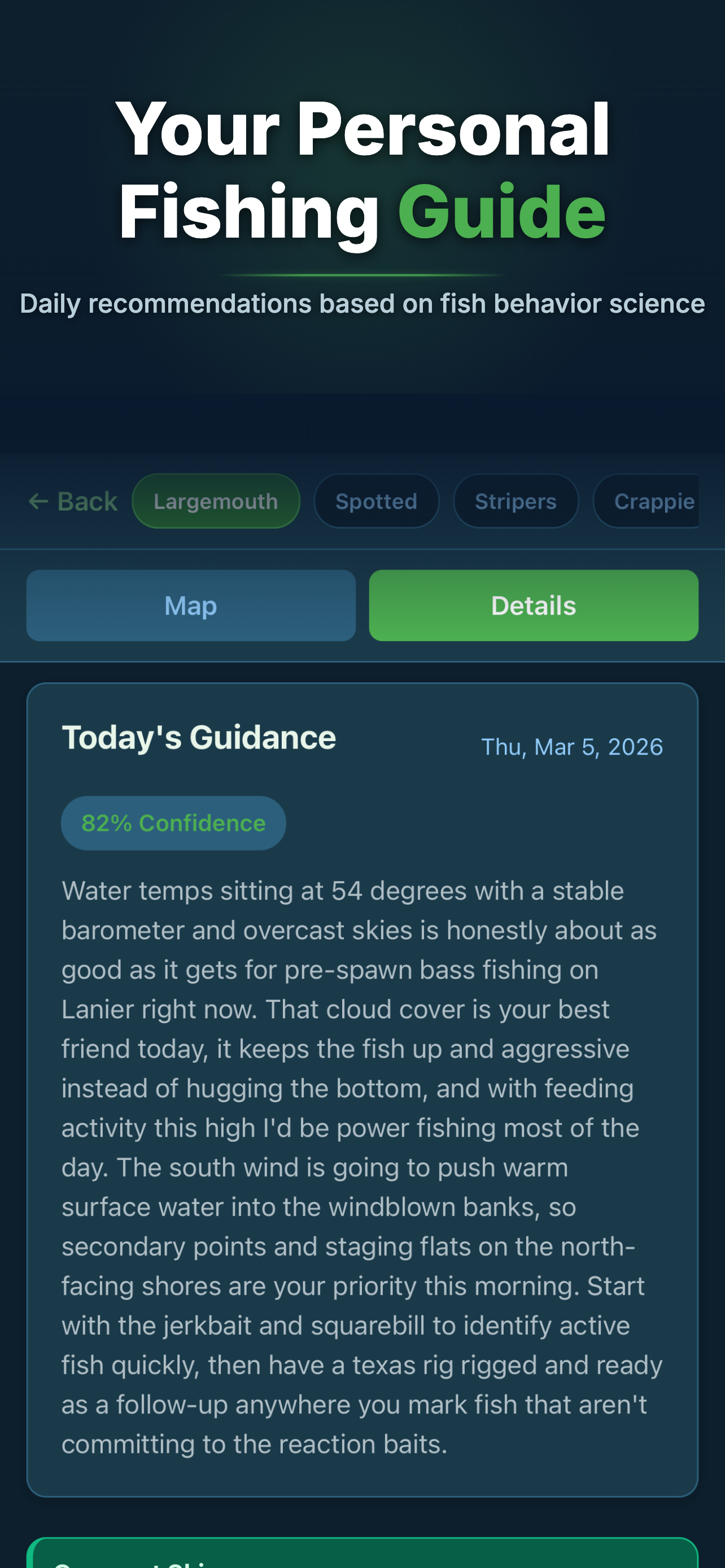 FishLogic guidance screen