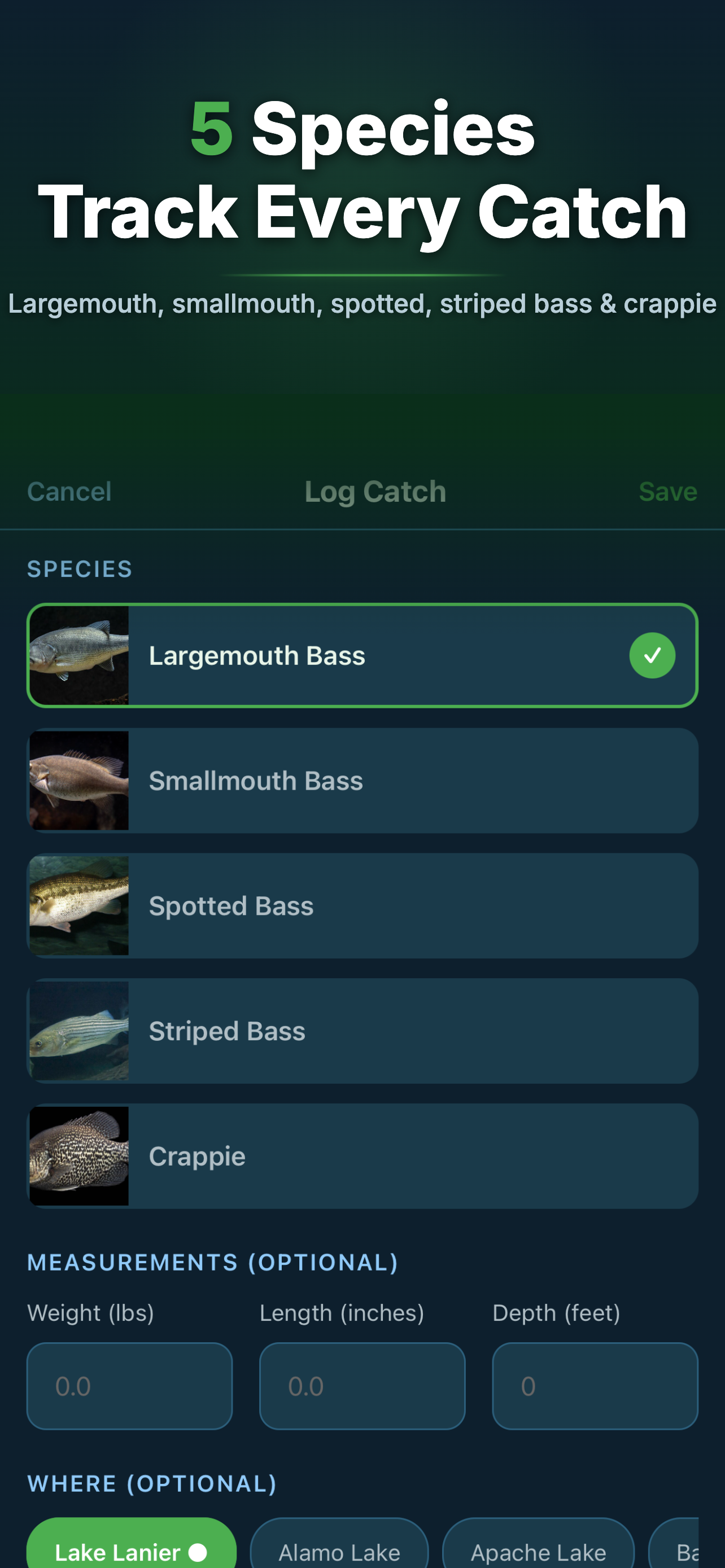 5 Species Track Every Catch